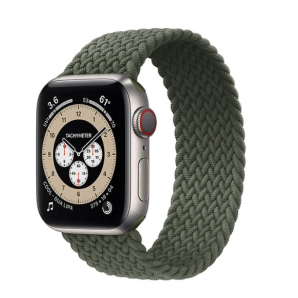 NEW ARMY-GREEN Braided Solo Loop For Apple Watch - Picture 1 of 7